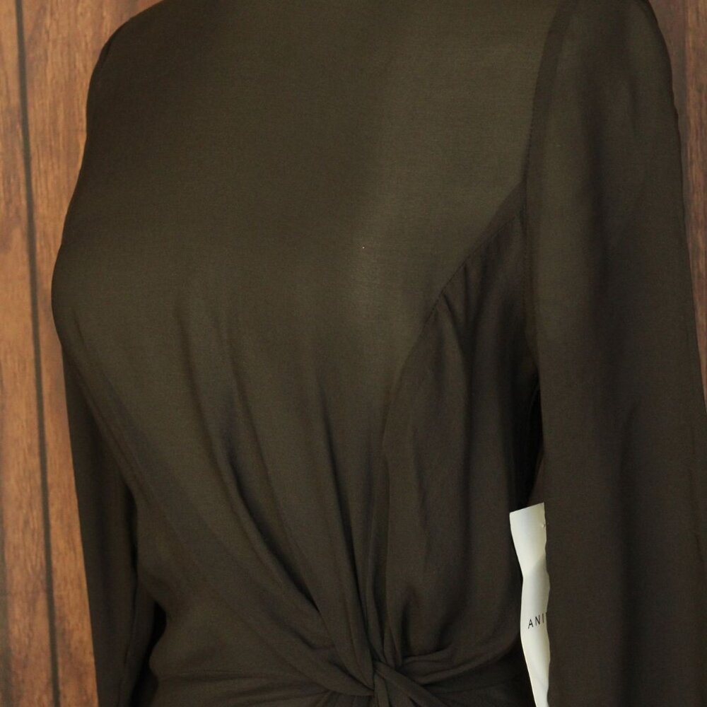 Anine Bing New With Tags Black Dress, Sz Small, Silk Chiffon, Asymmetrical Hem - Picture 7 of 12
